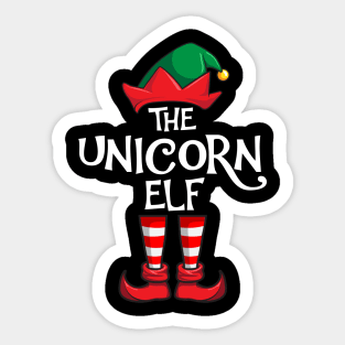 Unicorn Elf Matching Family Christmas Sticker